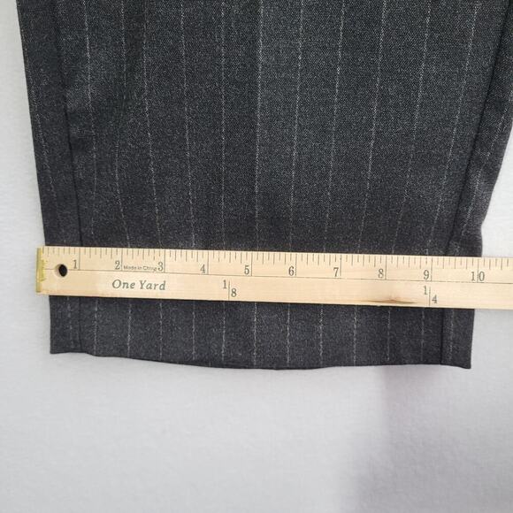 Banana Republic Brushed Flannel Straight Trouser Size 16 Gray Pinstripe Work NEW - Picture 9 of 13